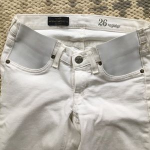 jcrew white matchstick maternity jeans